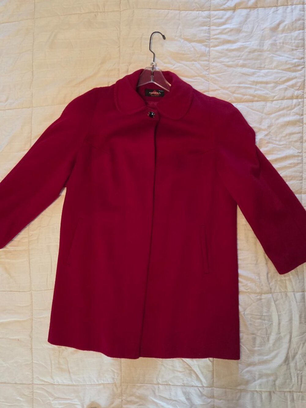 Alorna Super Fina Women's Wool Blend Coat Red 2X?